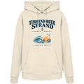 Original-Mockup 1: Unisex Bio-Hoodie in Natural Raw mit Timmendorfer Strand – Baltic Sea Frontprint.