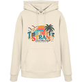 Unisex-Hoodie in Natural Raw mit Timmendorfer-Strand-Good-Vibes-Only-Frontprint, originales Shirtigo-Mockup.
