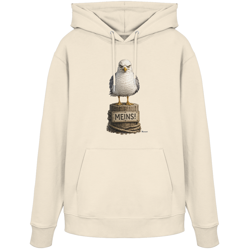 Möwe mit Meinung – MEINS! | - Organic Hoodie