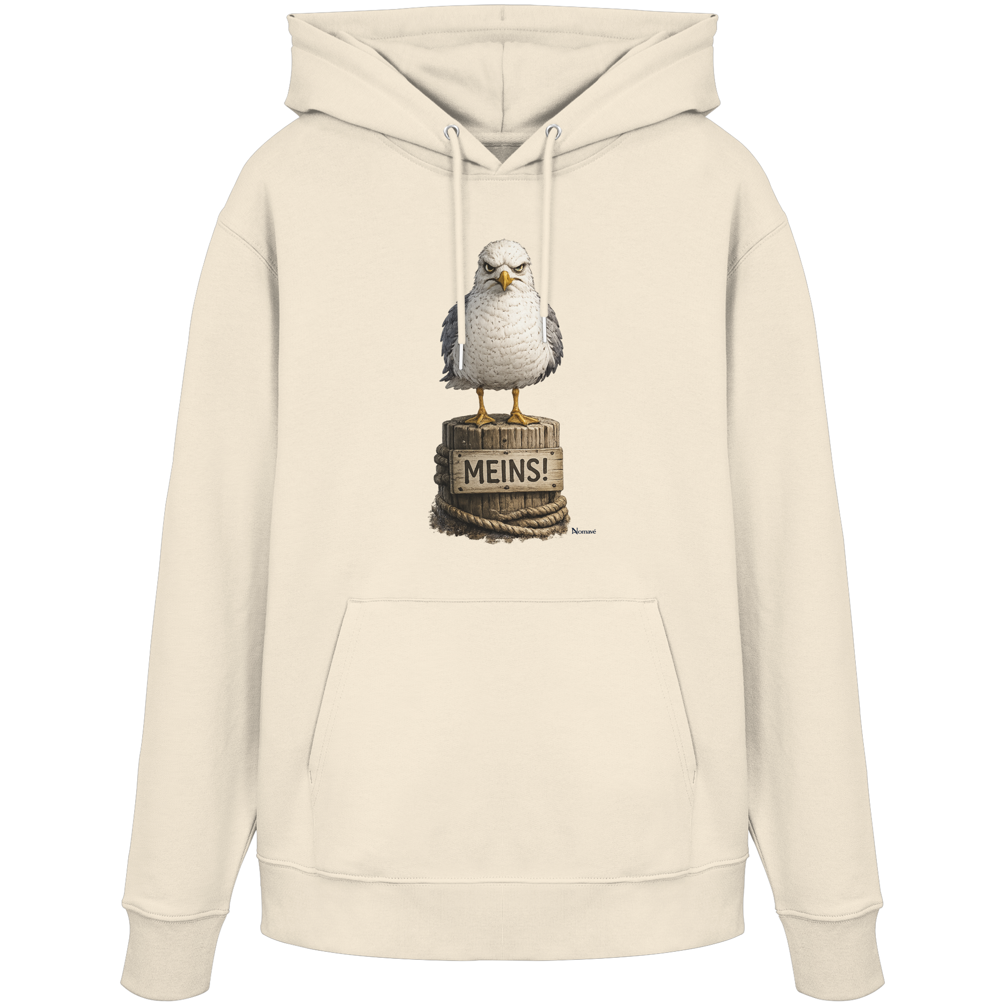 Möwe mit Meinung – MEINS! | - Organic Hoodie