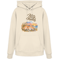 Unisex Bio-Hoodie in Natural Raw mit „Meer. Mieze. Glücklich.“ als Frontprint – Original-Mockup