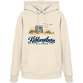 Bio-Unisex-Hoodie Kühlungsborn – Strandkorb & Ostsee in Natural Raw, Shirtigo-Originalmockup der Vorderseite mit Strandkorbmotiv.