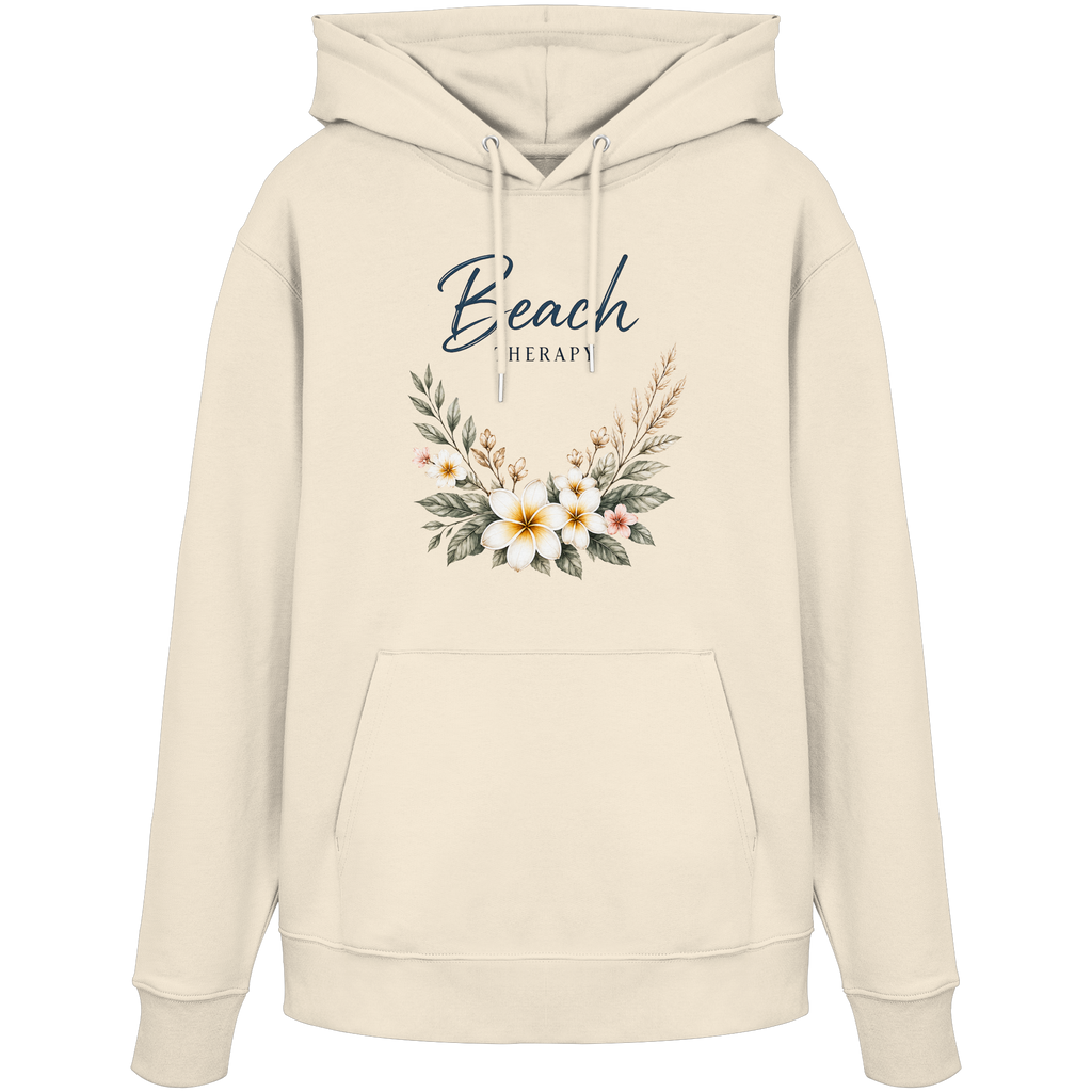 Beach Therapy | Florales Strandmotiv | Sommer | Urlaub | Meer | Blumen | - Organic Hoodie
