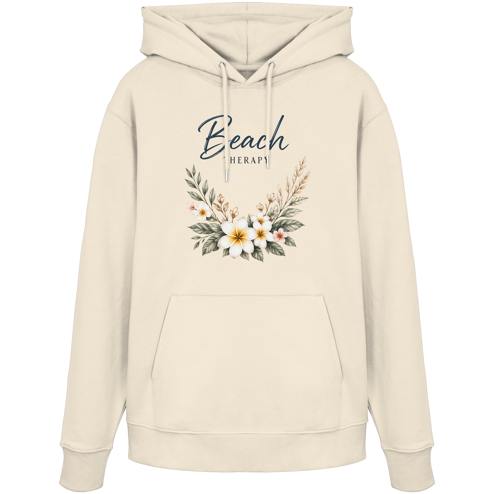 Beach Therapy | Florales Strandmotiv | Sommer | Urlaub | Meer | Blumen | - Organic Hoodie