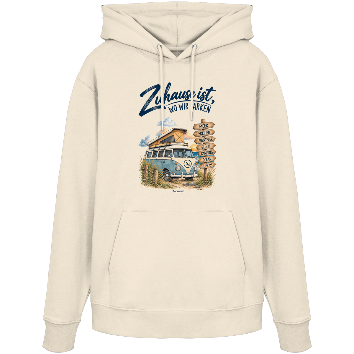 Zuhause ist, wo wir parken – Vanlife & Camping - Bio Hoodie