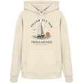 Travemünde Follow the Sun Hoodie in Natural Raw mit Segelboot Motiv und Baltic Sea Design