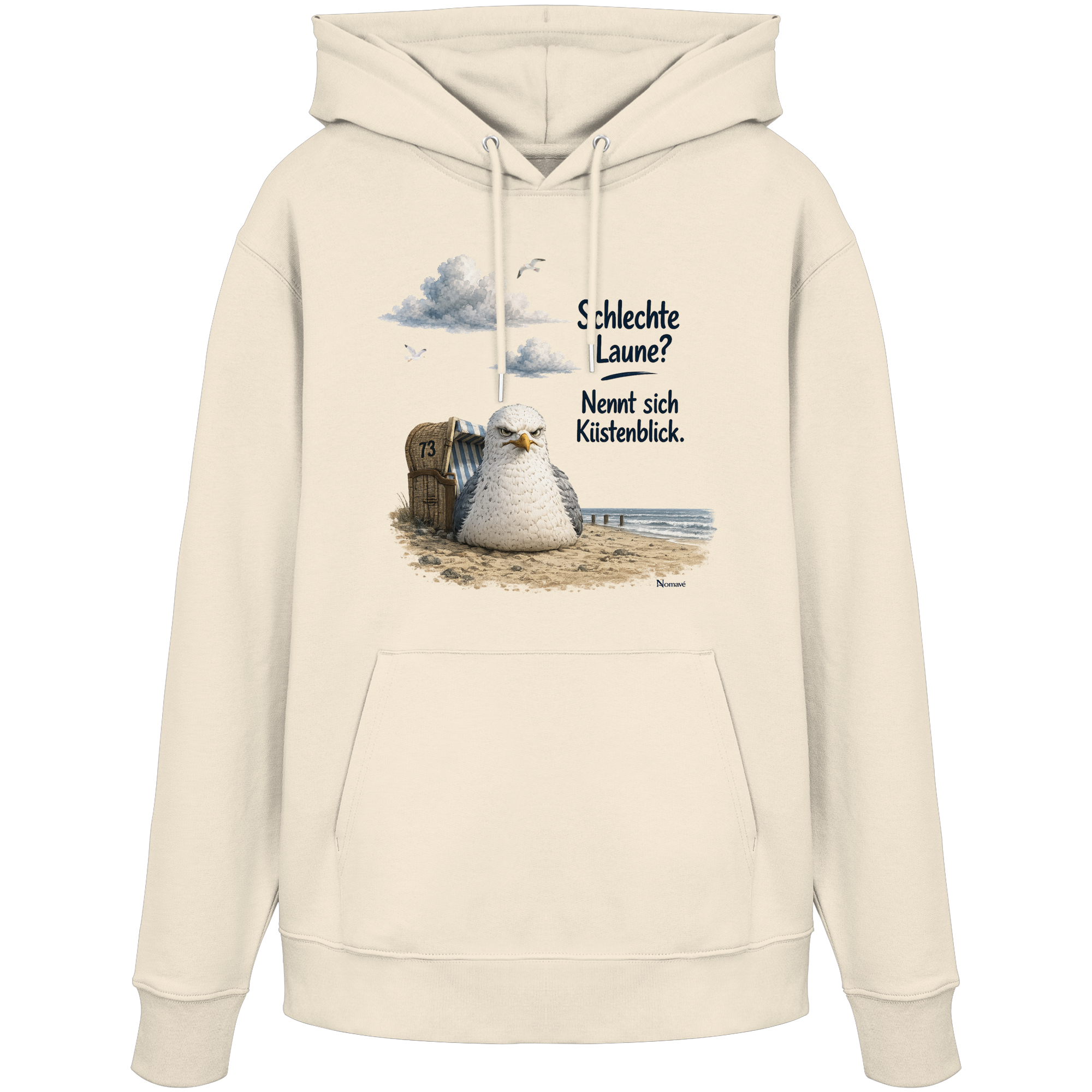 Maritimer Küstenhumor Möwen Motiv für Ostsee und Nordseefans und Meerliebhaber - Organic Hoodie