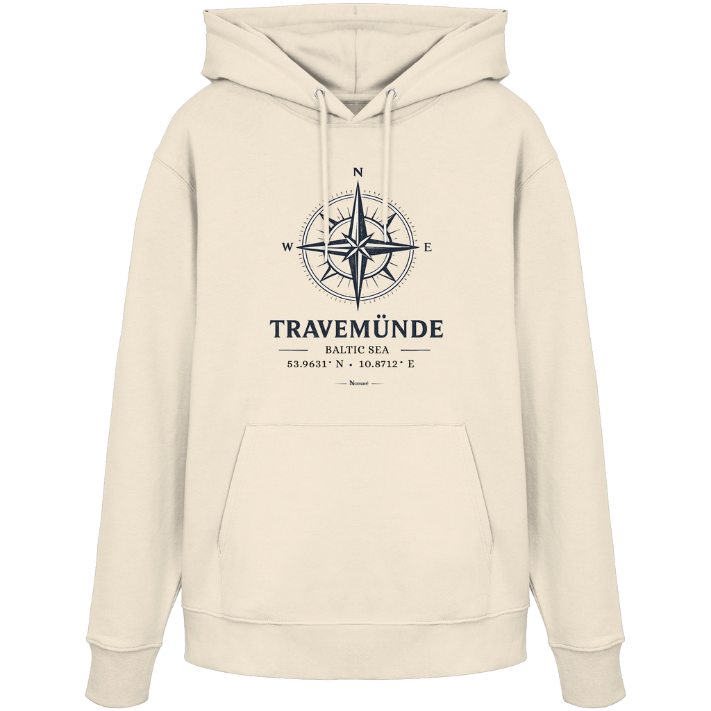 Travemünde Windrose – Baltic Sea Bio Hoodie aus 100 % Bio-Baumwolle