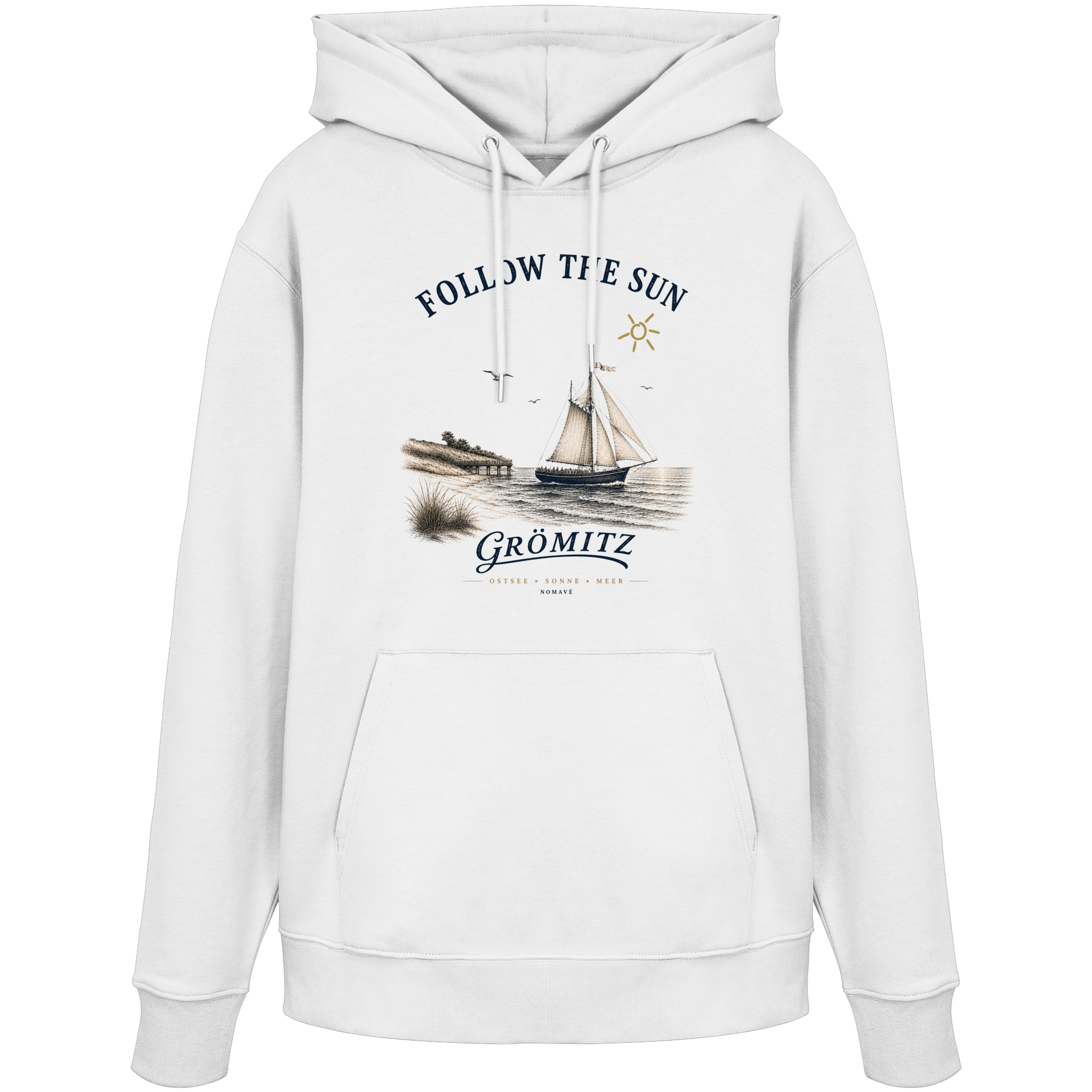 Grömitz - Follow the Sun - Bio Hoodie - Ostsee Kapuzenpullover