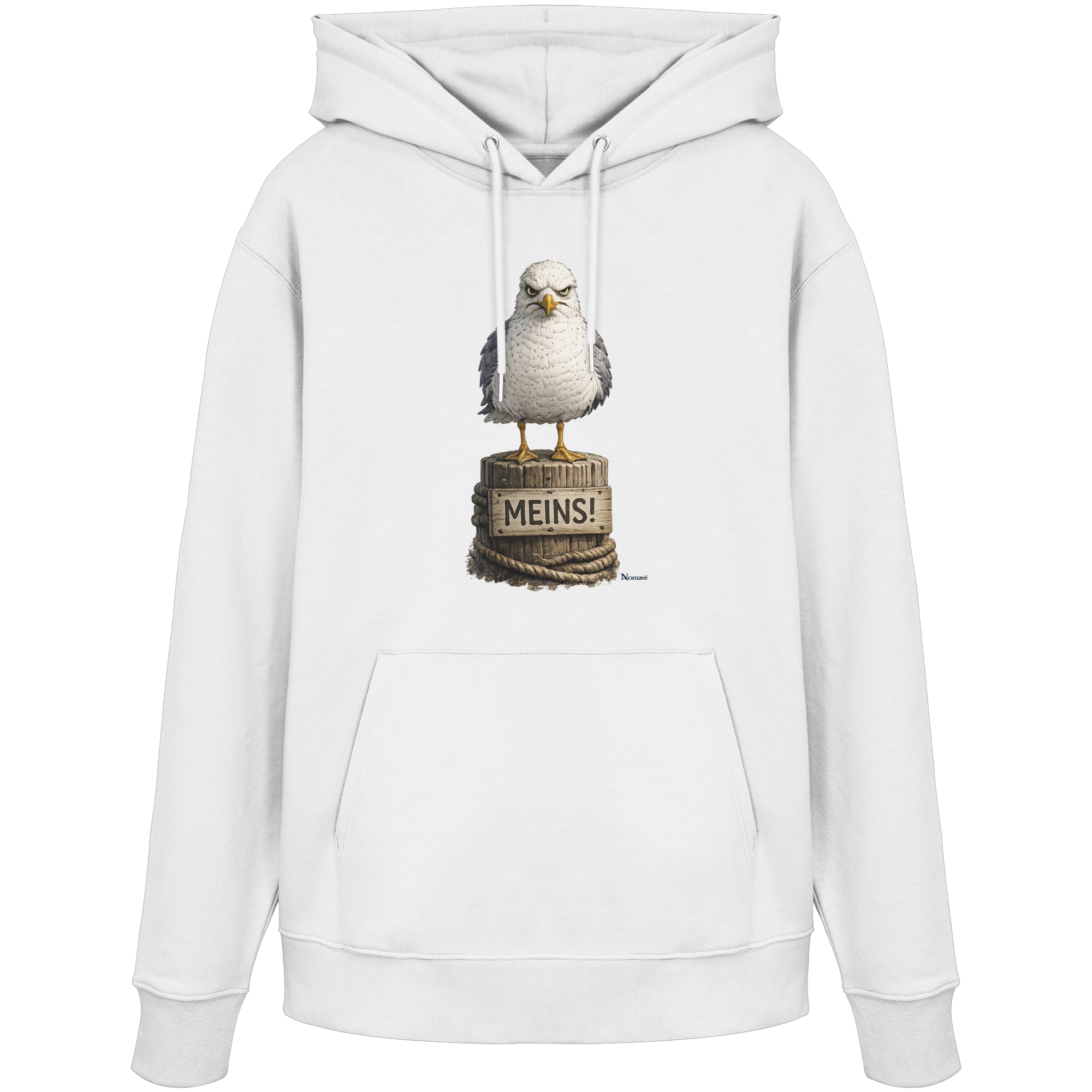 Möwe mit Meinung – MEINS! | - Organic Hoodie