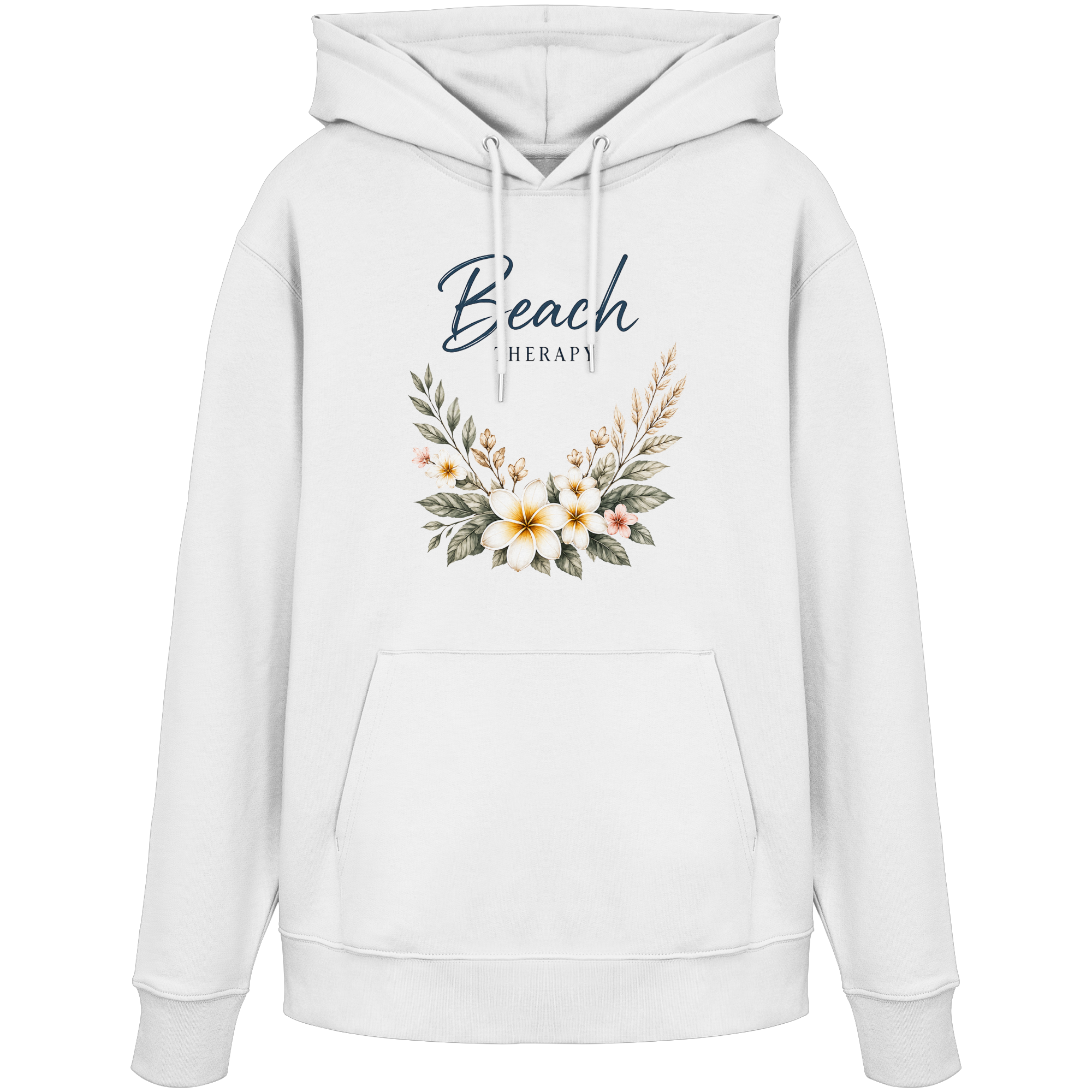 Beach Therapy | Florales Strandmotiv | Sommer | Urlaub | Meer | Blumen | - Organic Hoodie