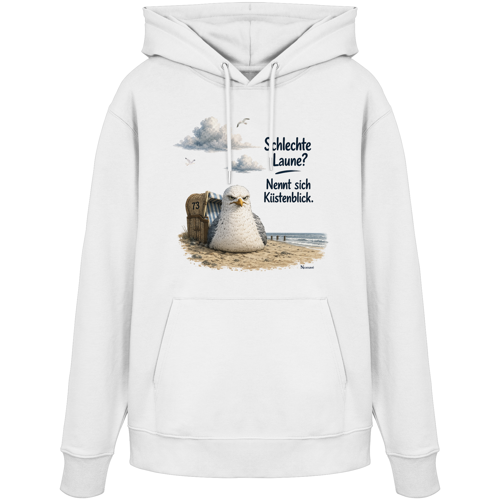 Maritimer Küstenhumor Möwen Motiv für Ostsee und Nordseefans und Meerliebhaber - Organic Hoodie