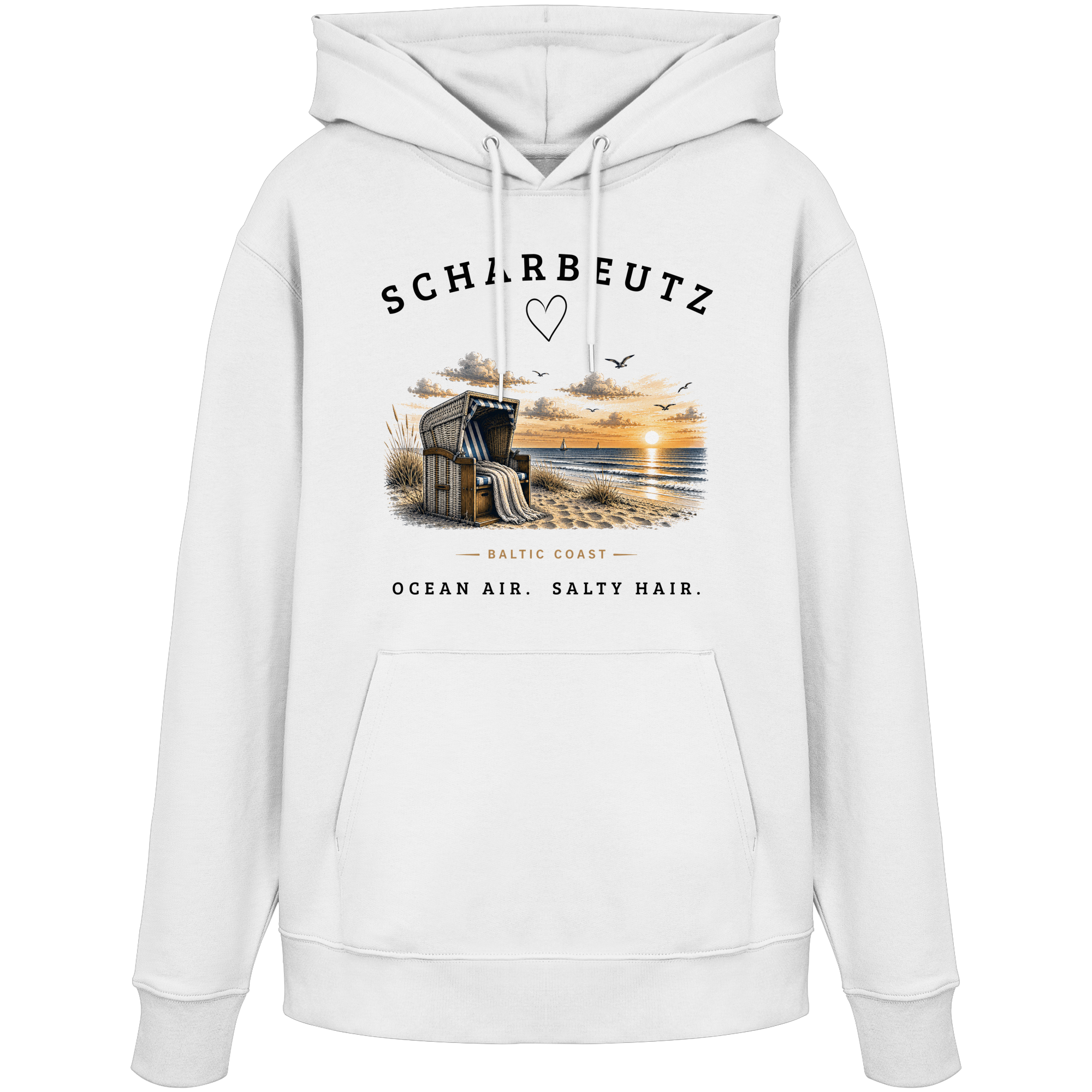 Scharbeutz Ostsee Hoodie – Strandkorb Sonnenuntergang