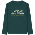 Shirtigo-Originalmockup: Bio-Unisex-Longsleeve Kühlungsborn Baltic Waves, Dark Edition, Glazed Green, Vorderansicht mit Motiv.