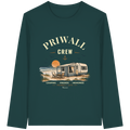 Bio Longsleeve T-Shirt in Glazed Green mit korrigiertem Priwall-Crew-Motiv der Dark Edition – Vorderansicht