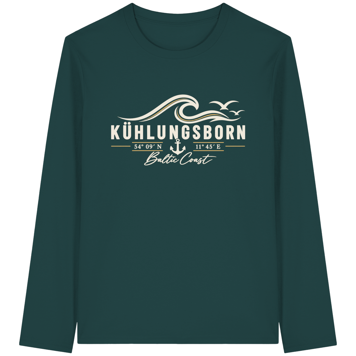 Kühlungsborn – Baltic Coast - Dark Edition - Longsleeve Shirt 100% Bio Baumwolle