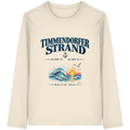Original-Mockup 1: Unisex Bio-Longsleeve in Natural Raw mit Timmendorfer Strand – Baltic Sea Frontprint.
