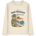 Koh Phangan Good Vibes Only – Bio Longsleeve T-Shirt – Original-Mockup organic longsleeve t shirt natural raw mit Frontprint
