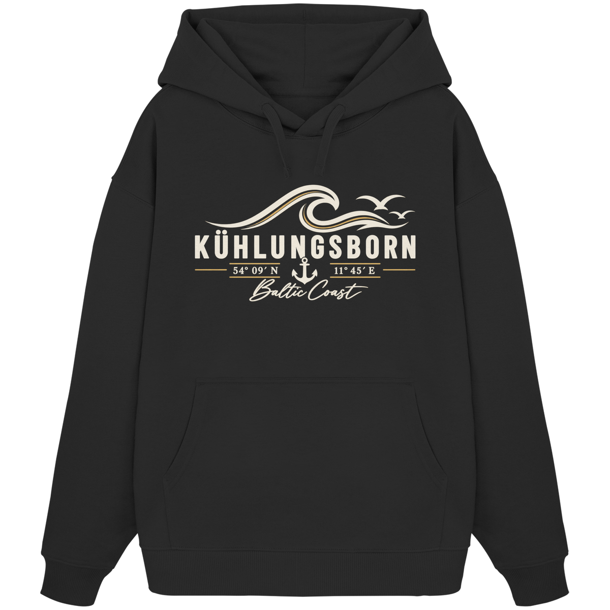 Kühlungsborn – Baltic Coast - Dark Edition -  Oversize Hoodie 100% Bio Baumwolle