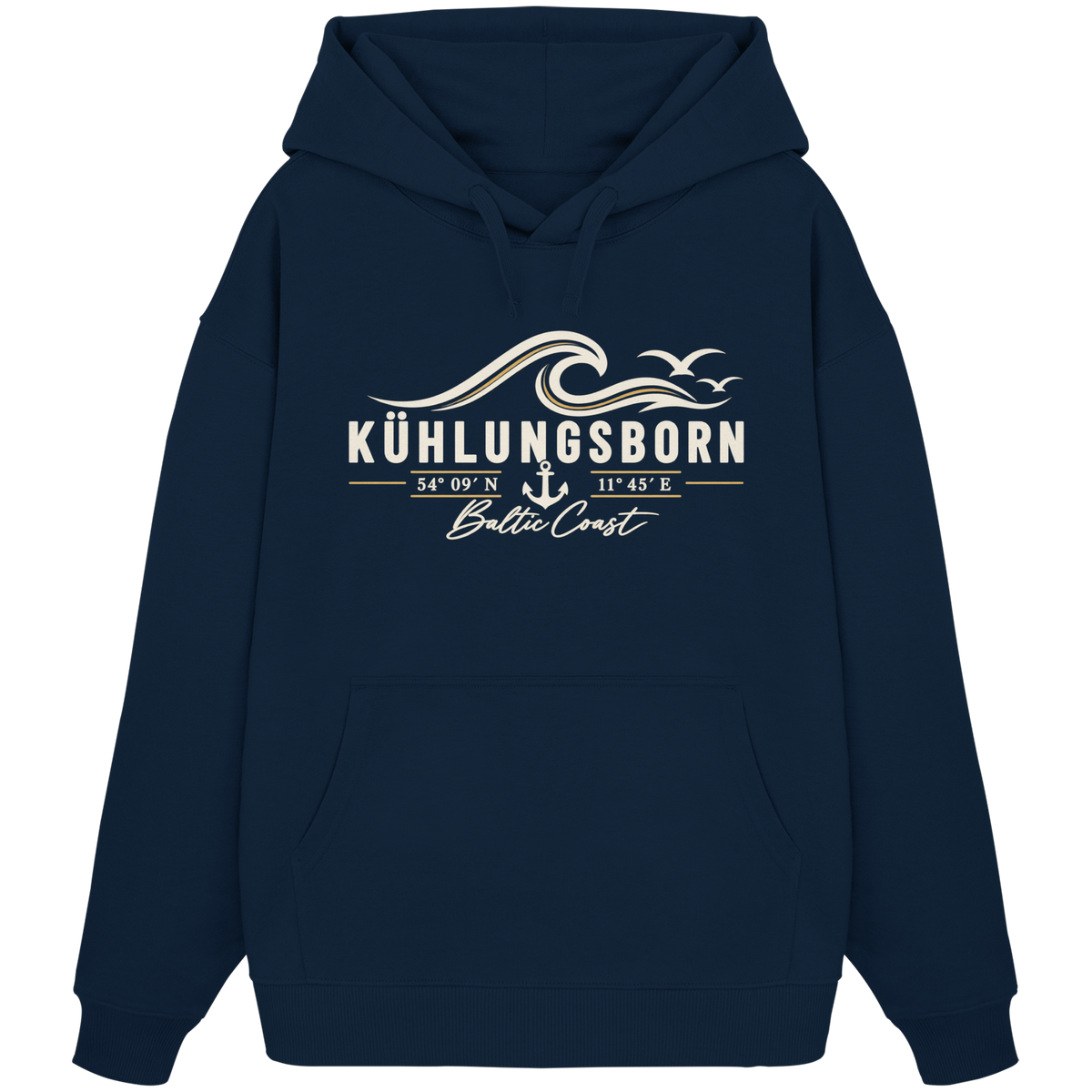Kühlungsborn – Baltic Coast - Dark Edition -  Oversize Hoodie 100% Bio Baumwolle