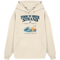 Original-Mockup 1: Unisex Bio-Oversize-Hoodie in Natural Raw mit Timmendorfer Strand – Baltic Sea Frontprint.