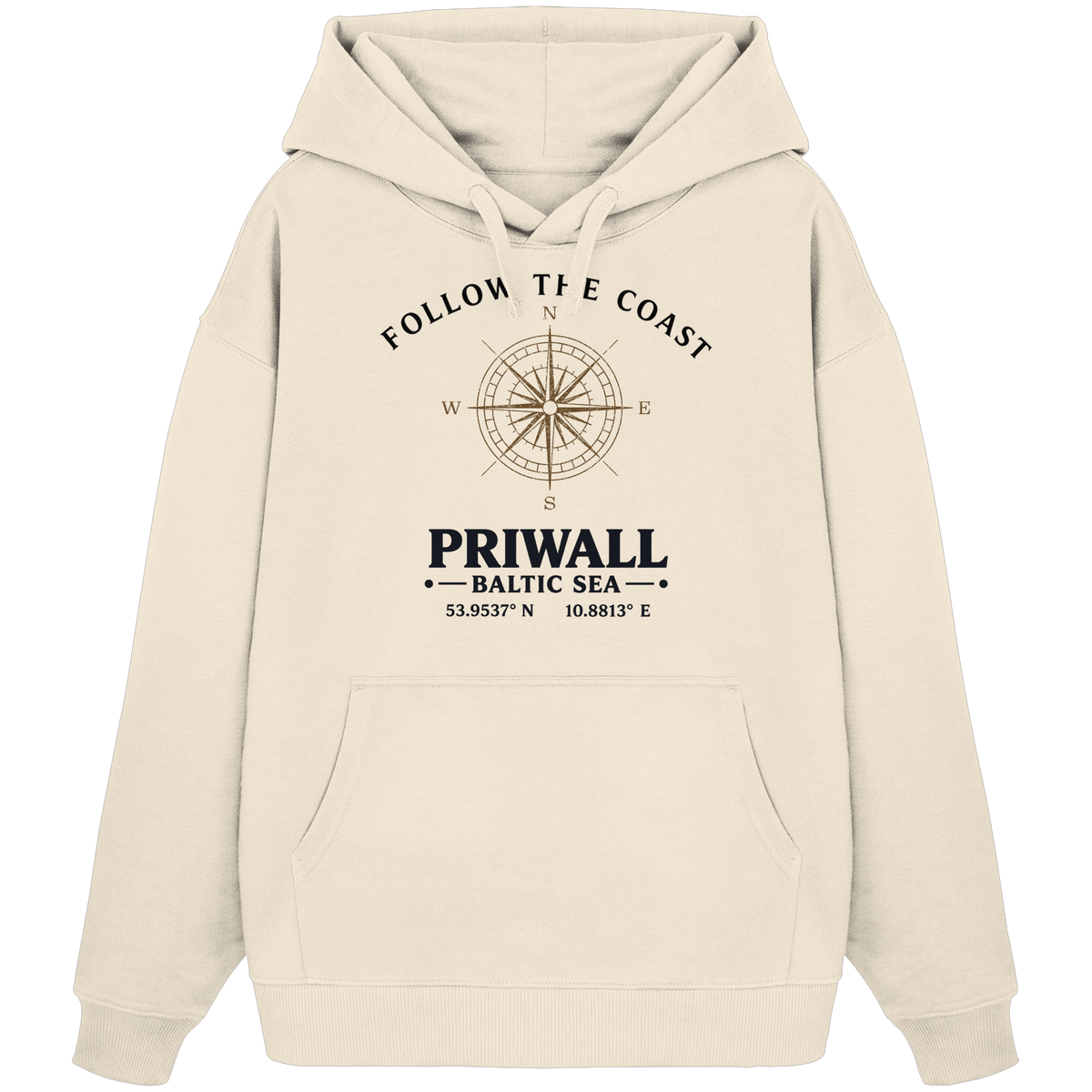 Follow the Coast – Priwall Kompass - Organic Oversize Hoodie