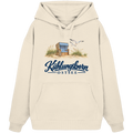 Bio-Oversize-Hoodie Kühlungsborn – Strandkorb & Ostsee in Natural Raw, Shirtigo-Originalmockup der Vorderseite mit Strandkorbmotiv.