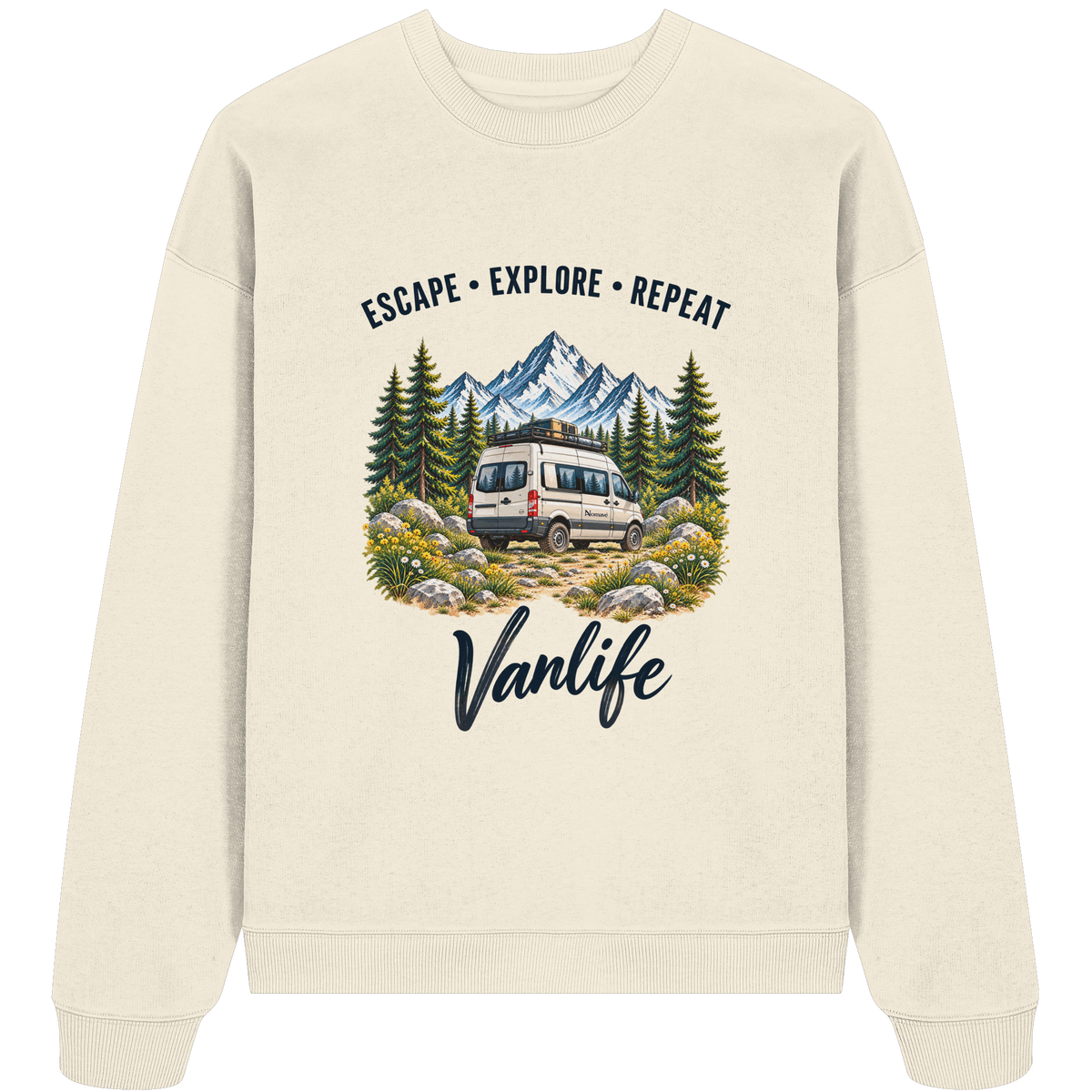 Escape • Explore • Repeat – Vanlife - Bio Oversize Sweatshirt