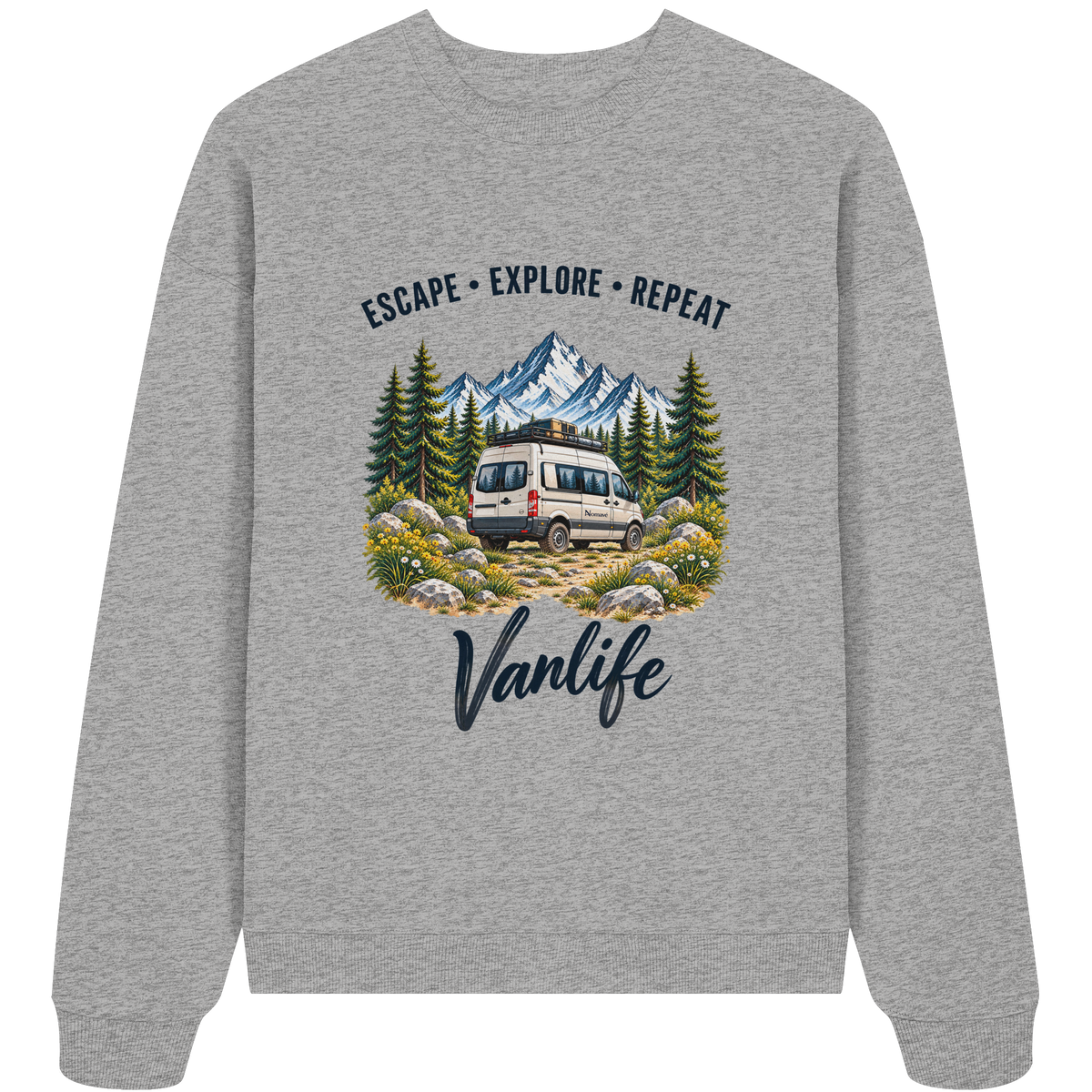Escape • Explore • Repeat – Vanlife - Bio Oversize Sweatshirt