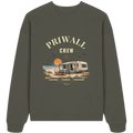 Bio Oversize Sweatshirt in Khaki mit korrigiertem Priwall-Crew-Motiv der Dark Edition – Vorderansicht