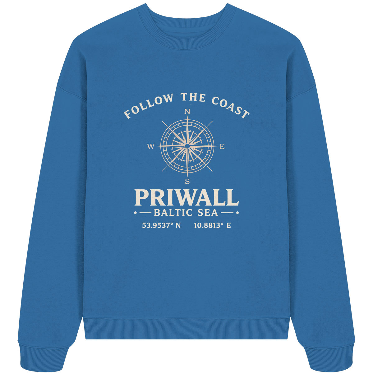 Mindful Blue Priwall Follow the Coast Oversize Bio-Sweatshirt