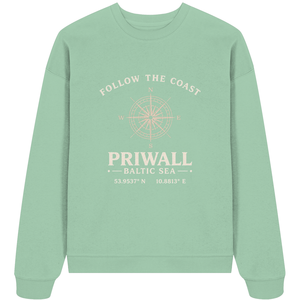 Misty Jade Priwall Follow the Coast Oversize Bio-Sweatshirt