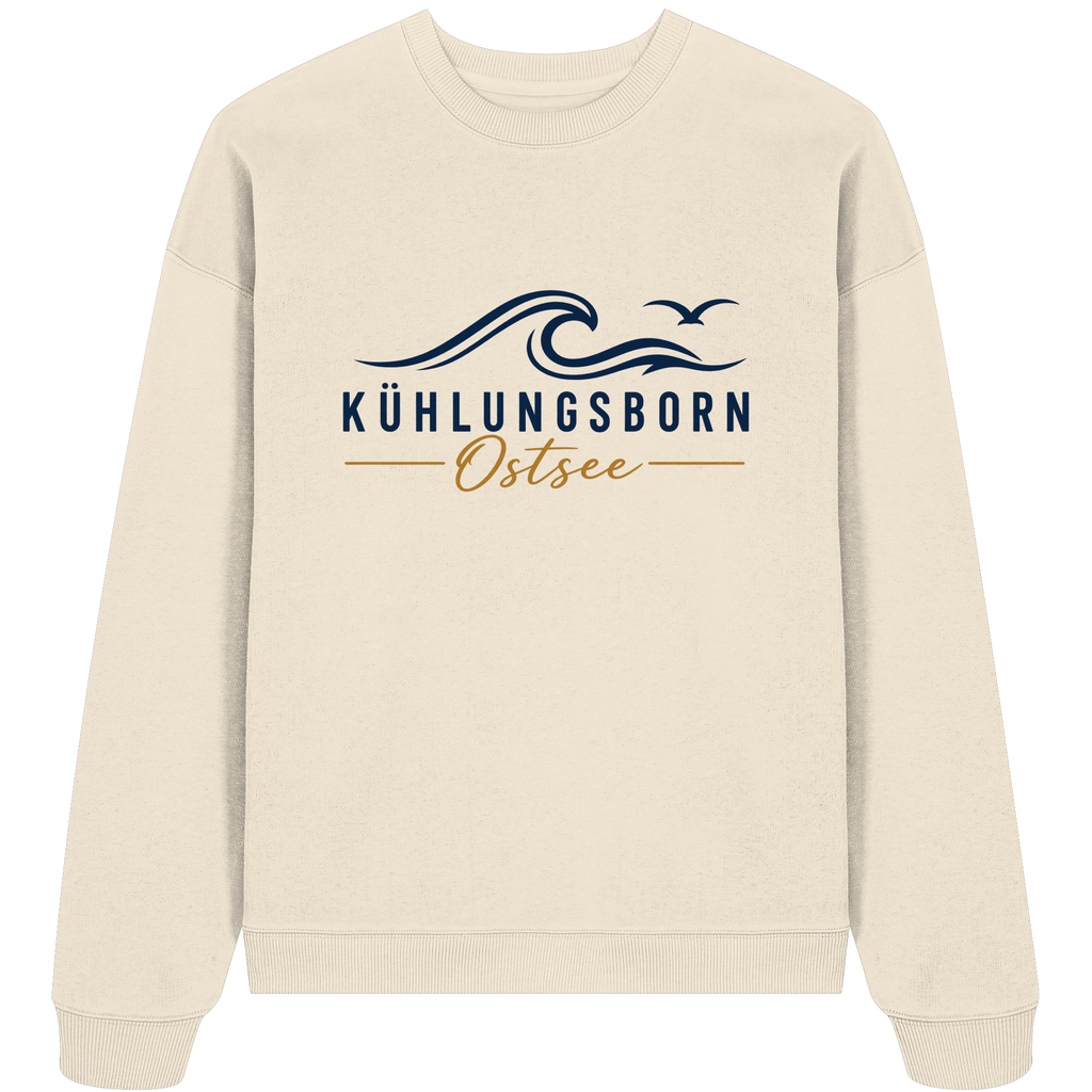Kühlungsborn Baltic Waves Bio-Oversize-Sweatshirt Light Edition in Natural Raw – originales Shirtigo-Frontmockup