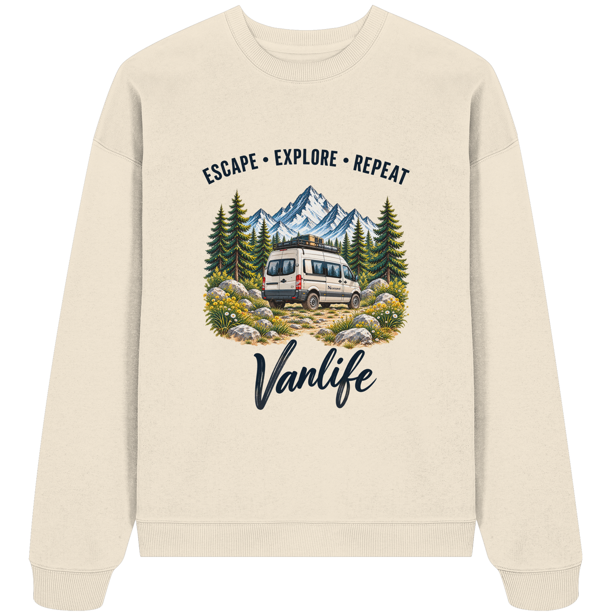 Escape • Explore • Repeat – Vanlife - Bio Oversize Sweatshirt