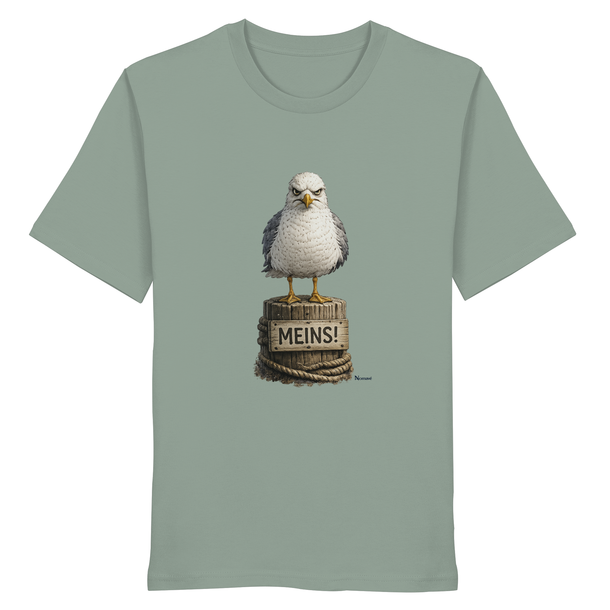 Möwe mit Meinung – MEINS! | - Organic Shirt