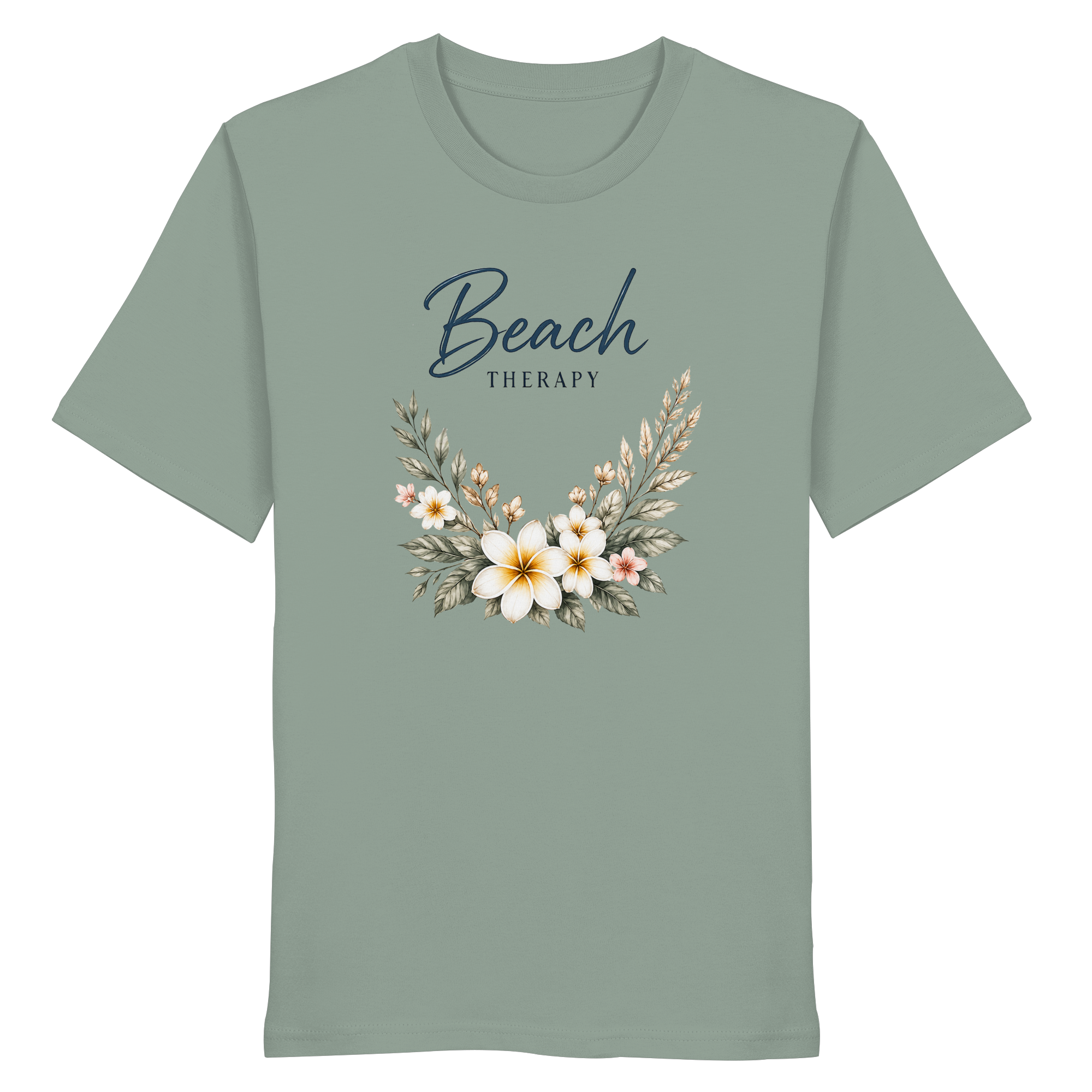 Beach Therapy | Florales Strandmotiv | Sommer | Urlaub | Meer | Blumen | - Organic Shirt