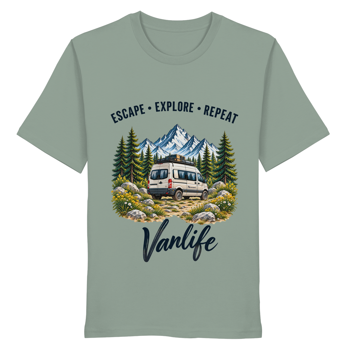 Escape • Explore • Repeat – Vanlife - Bio T-Shirt