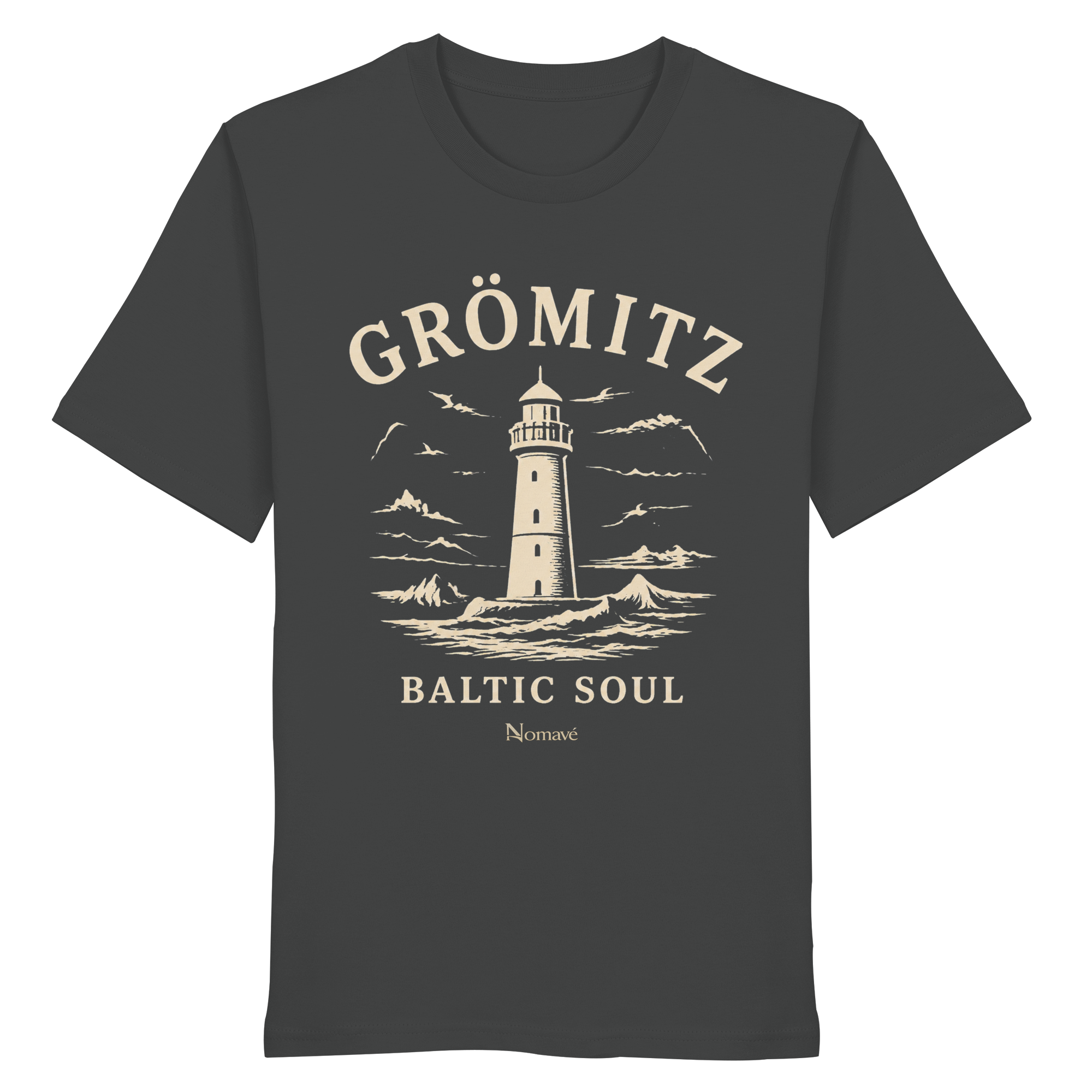 Grömitz Baltic Soul - Ostsee Bio Shirt mit Leuchtturm