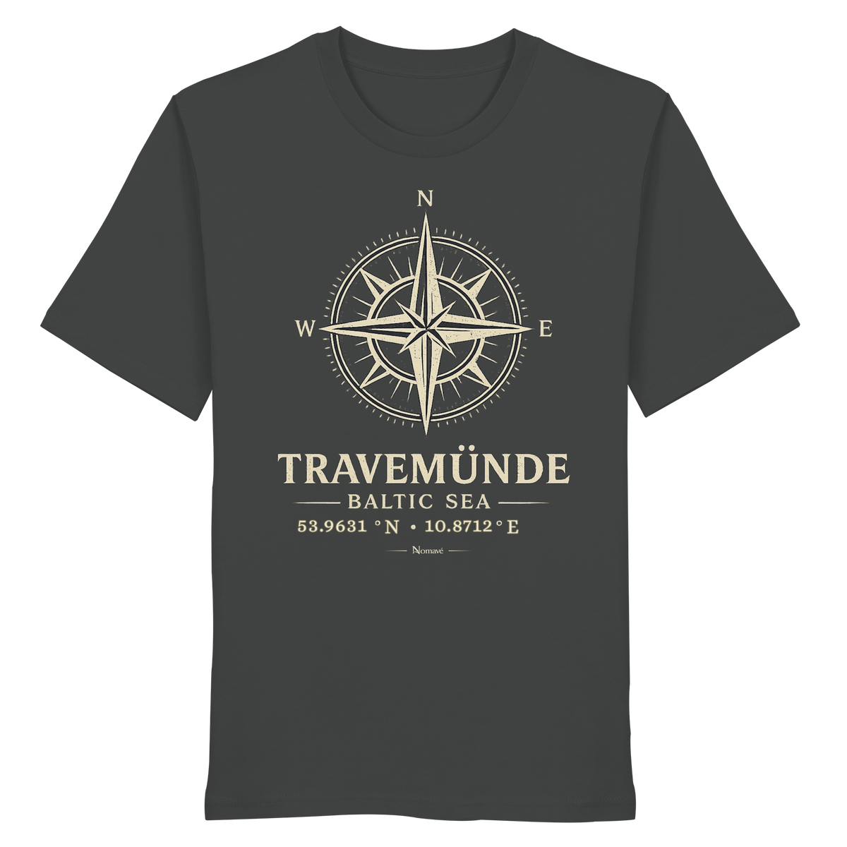 Travemünde Windrose - Dark Edition - Bio Ostsee T - Shirt