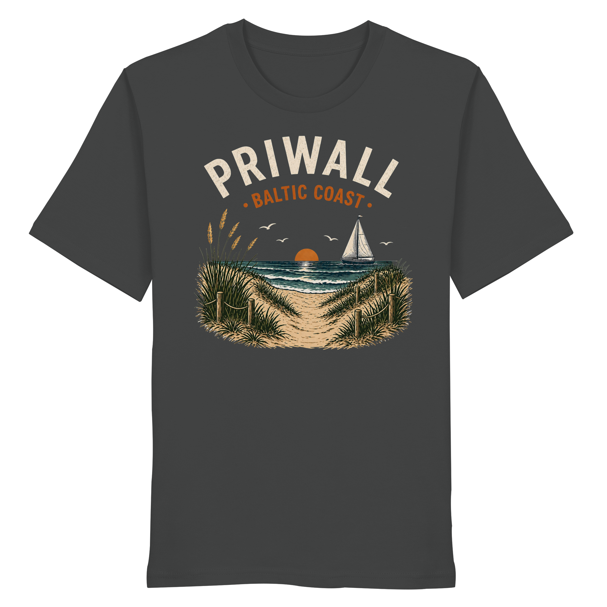 Baltic Coast Shirt  – Priwall Ostsee – Organic Unisex (Dark Collection)