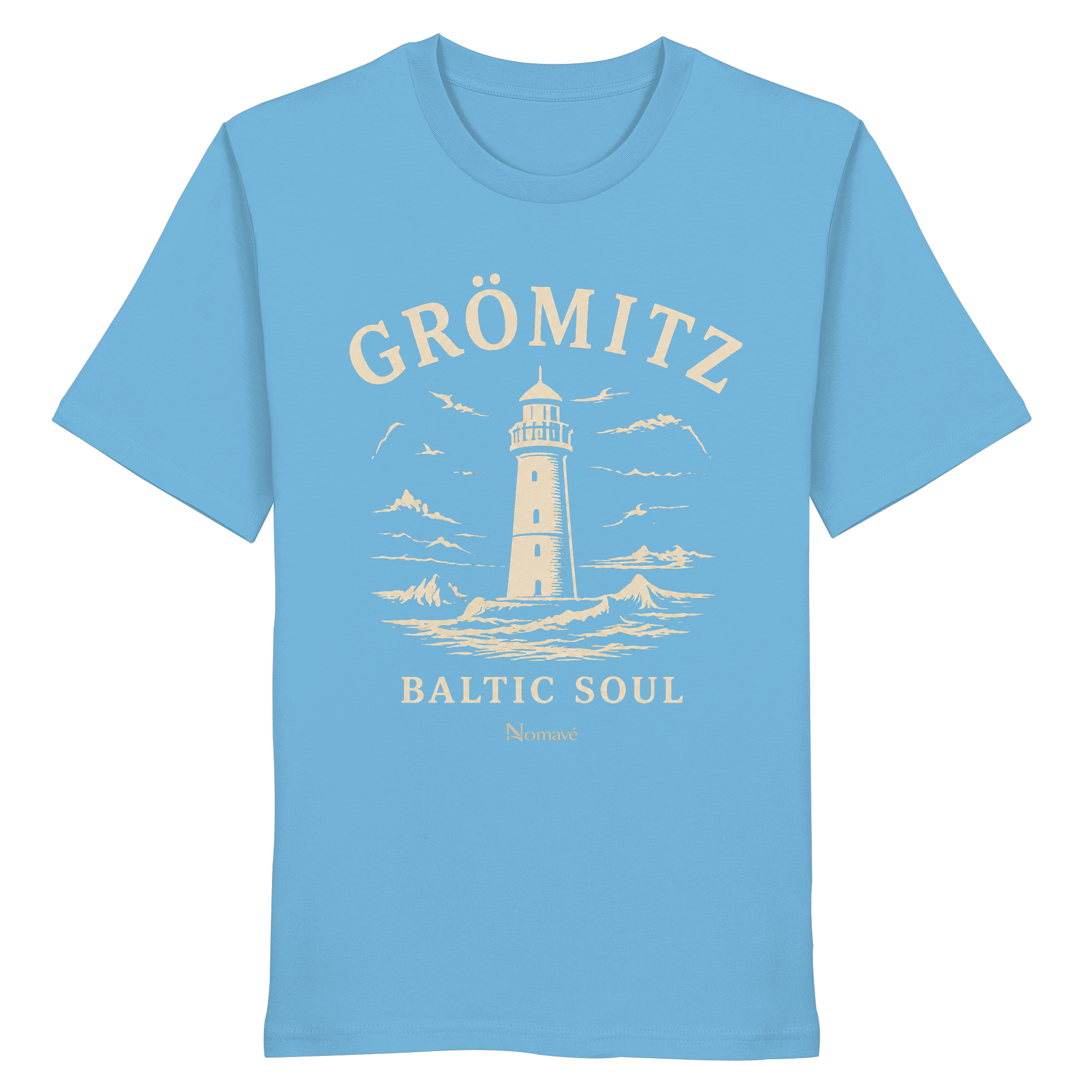 Grömitz Baltic Soul - Ostsee Bio Shirt mit Leuchtturm