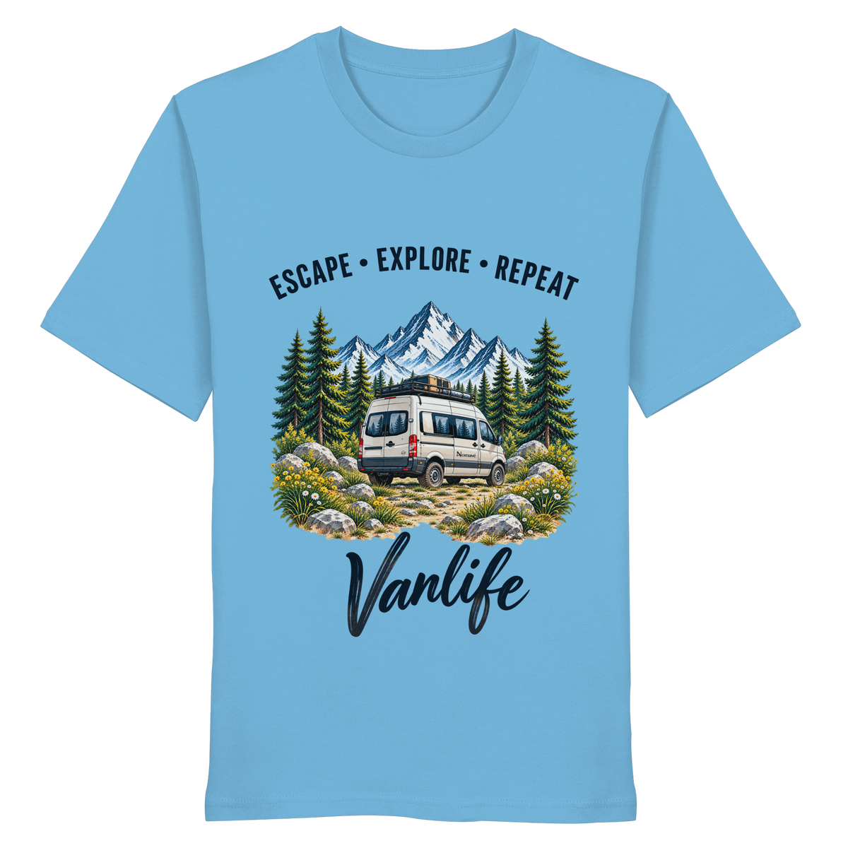 Escape • Explore • Repeat – Vanlife - Bio T-Shirt