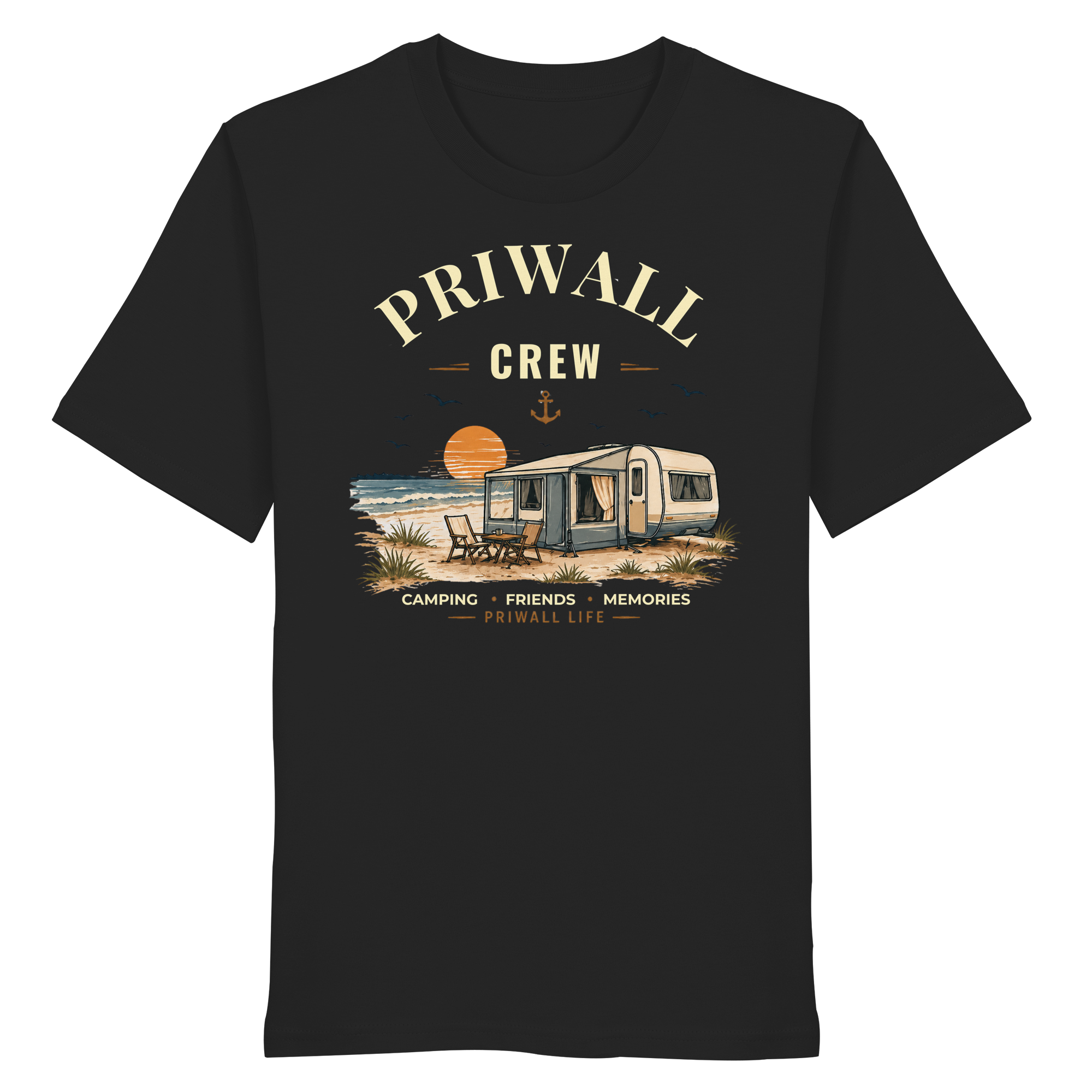 Priwall Crew Dark Edition T-Shirt – Ostsee Shirt – Organic Unisex Baumwolle