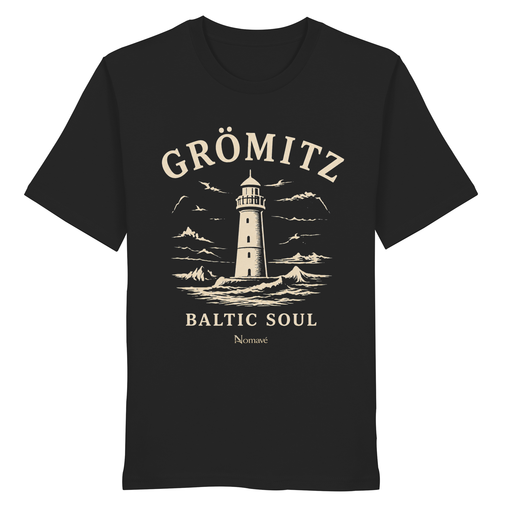 Grömitz Baltic Soul - Ostsee Bio Shirt mit Leuchtturm