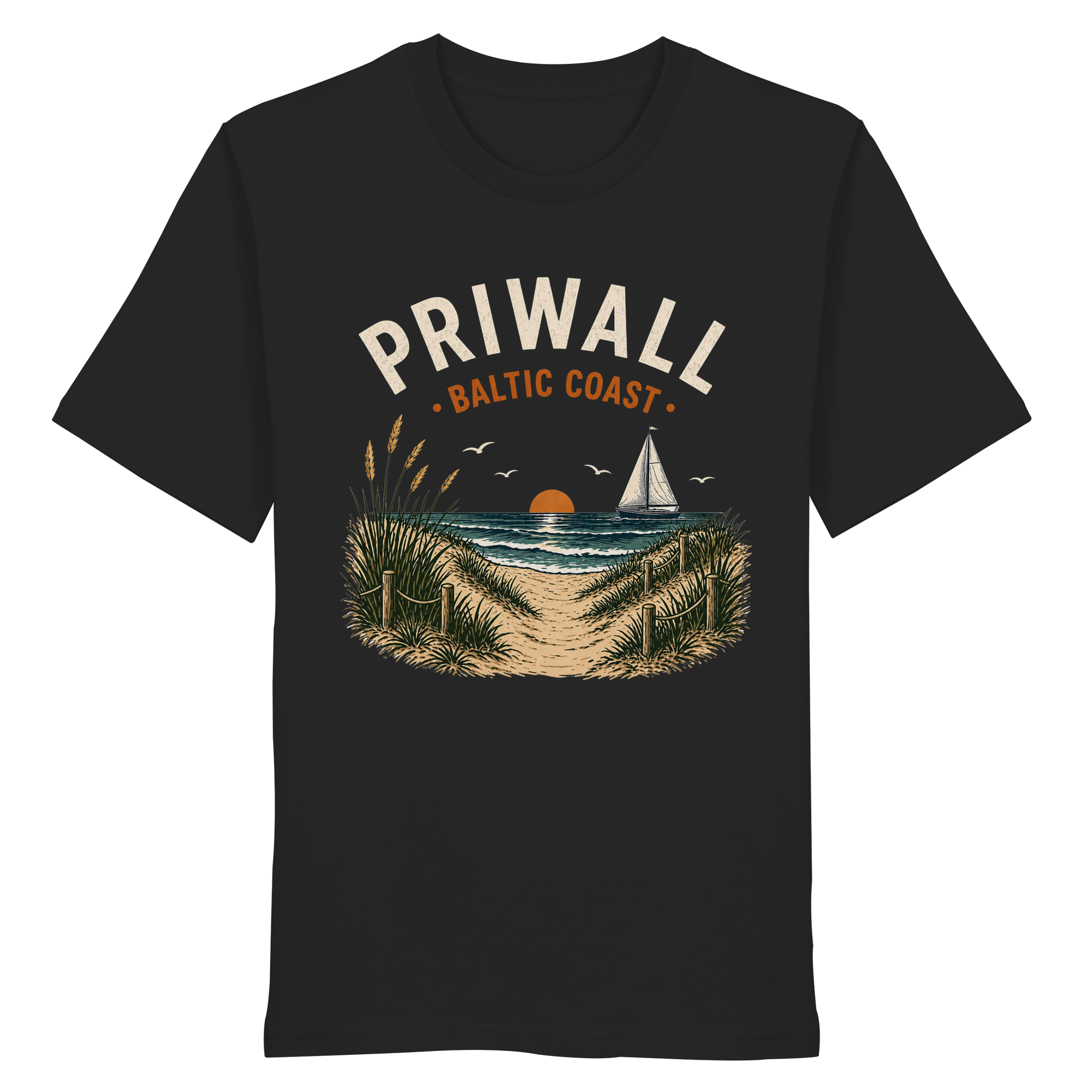 Priwall Baltic Coast Black Edition – Premium Bio-T-Shirt