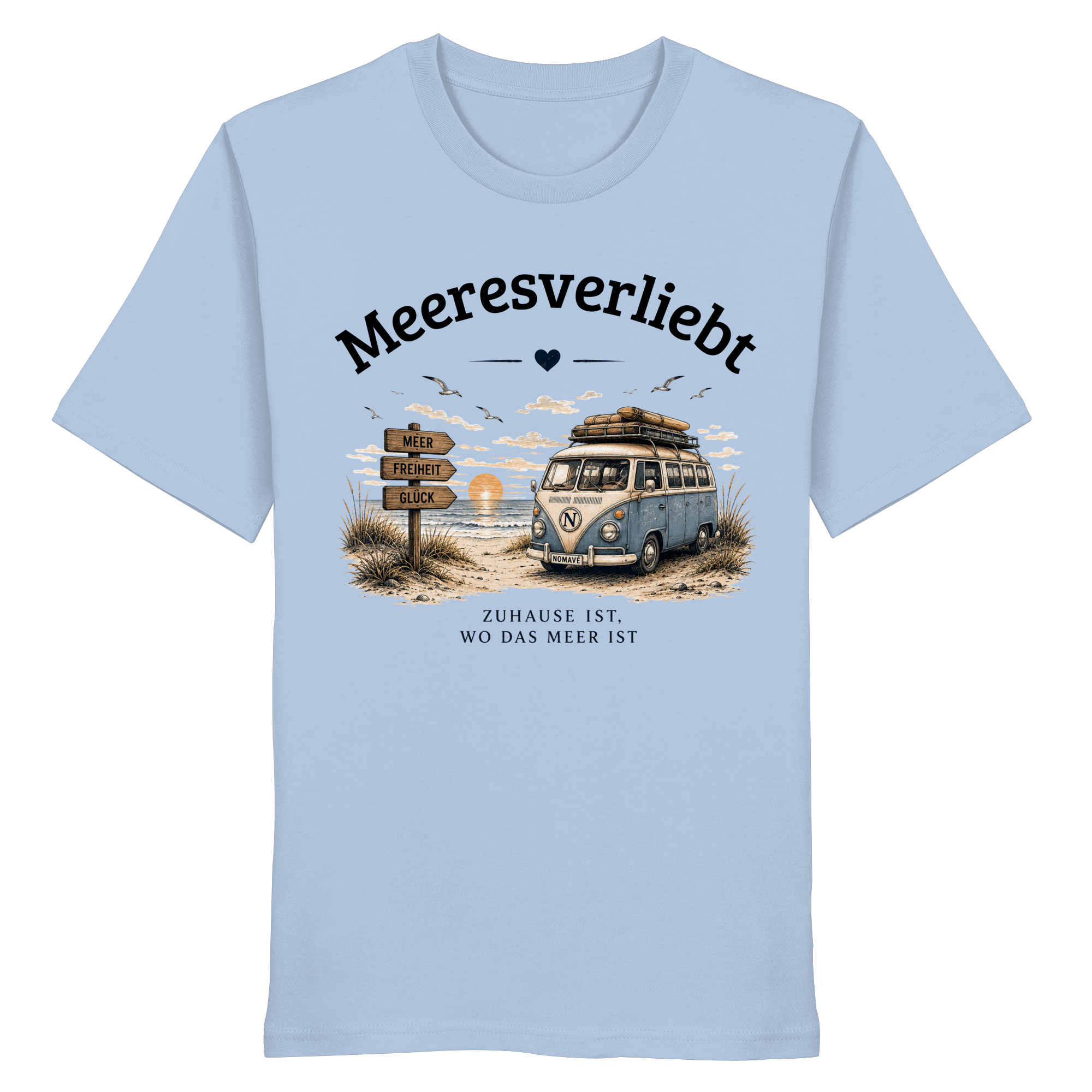 Meeresverliebt Bulli Shirt – Vanlife, Camping & Küstengefühl