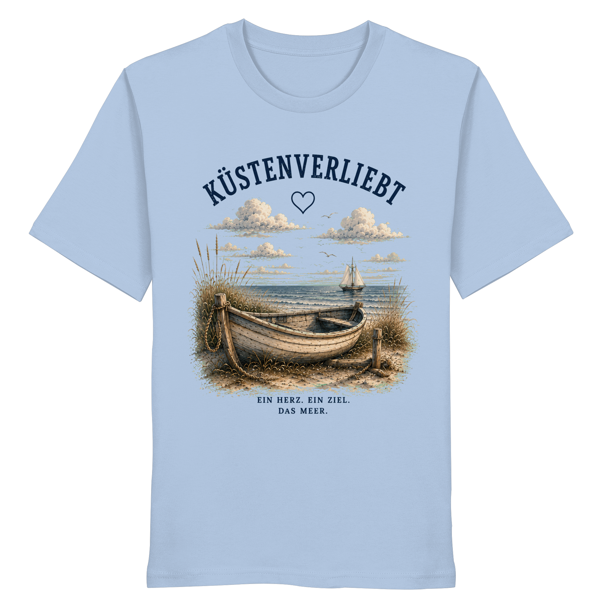 Küstenverliebt Shirt – Zuhause ist, wo das Meer ist | Küstengefühl Bio T-Shirt