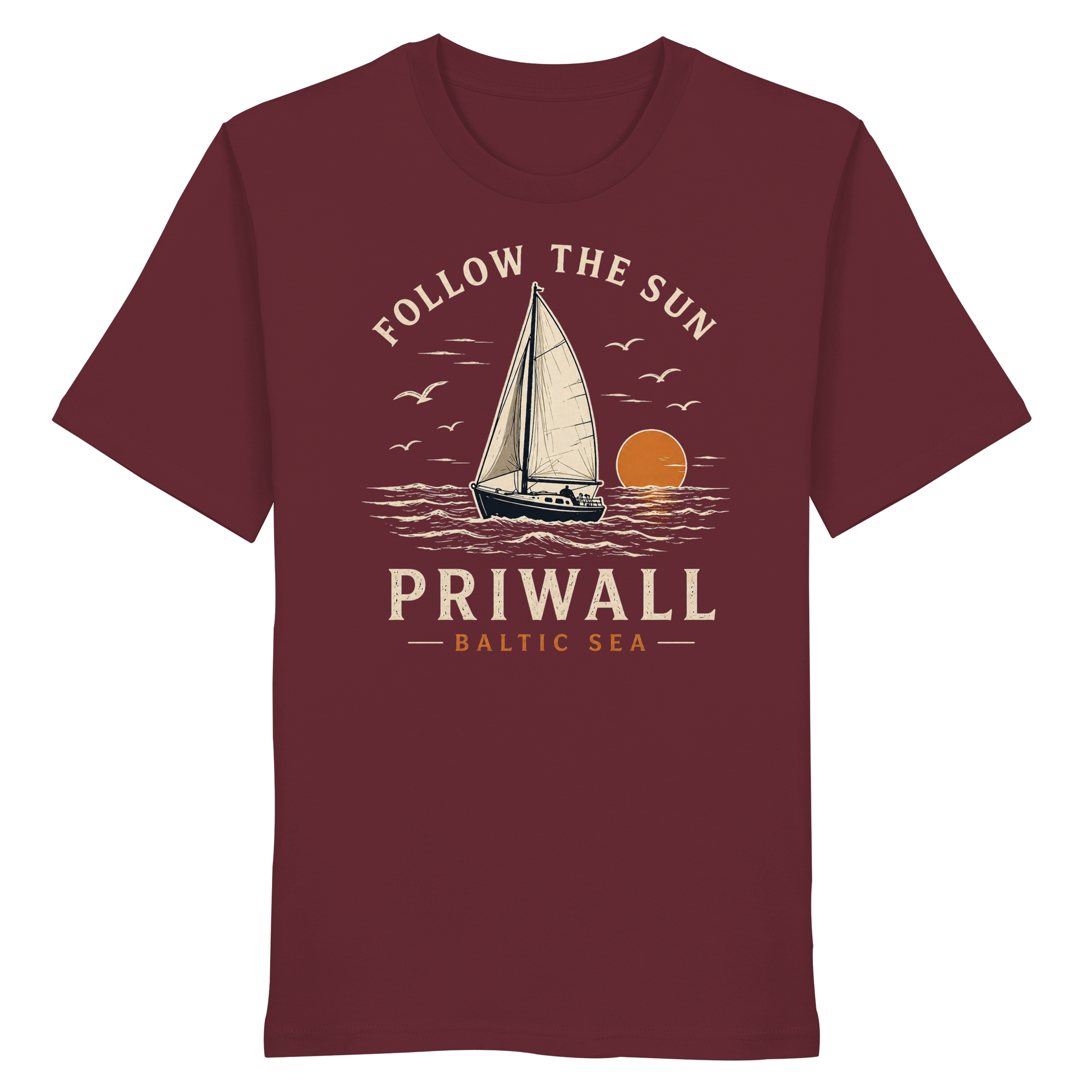 Follow the Sun Shirt – Priwall Ostsee – Organic Unisex (Dark Collection)