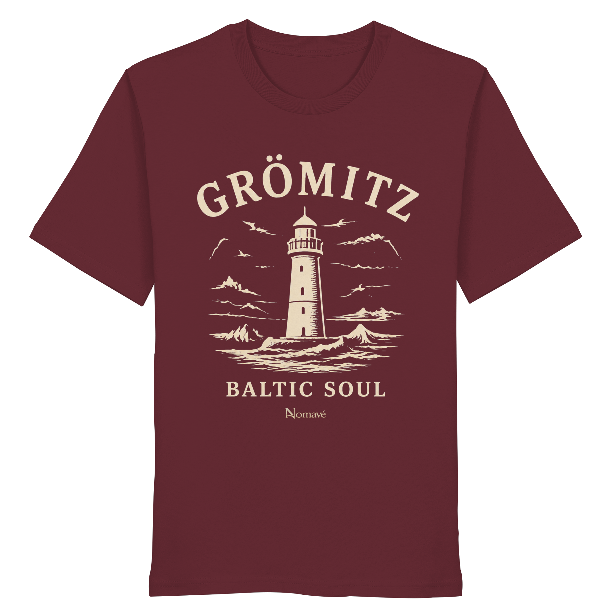 Grömitz Baltic Soul - Ostsee Bio Shirt mit Leuchtturm