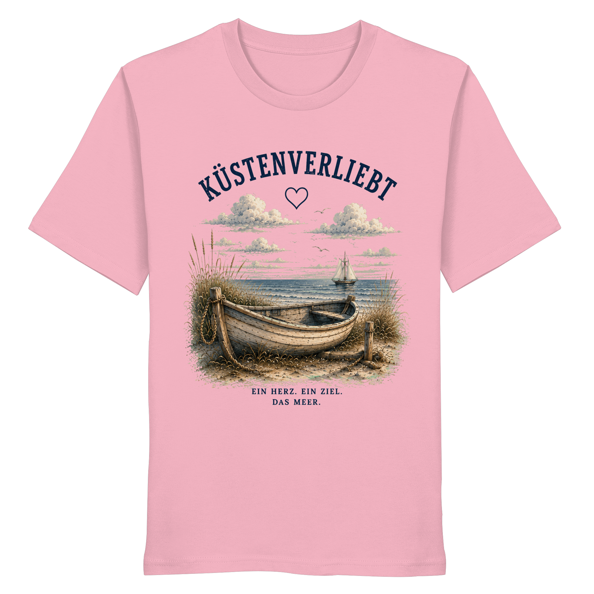 Küstenverliebt Shirt – Zuhause ist, wo das Meer ist | Küstengefühl Bio T-Shirt